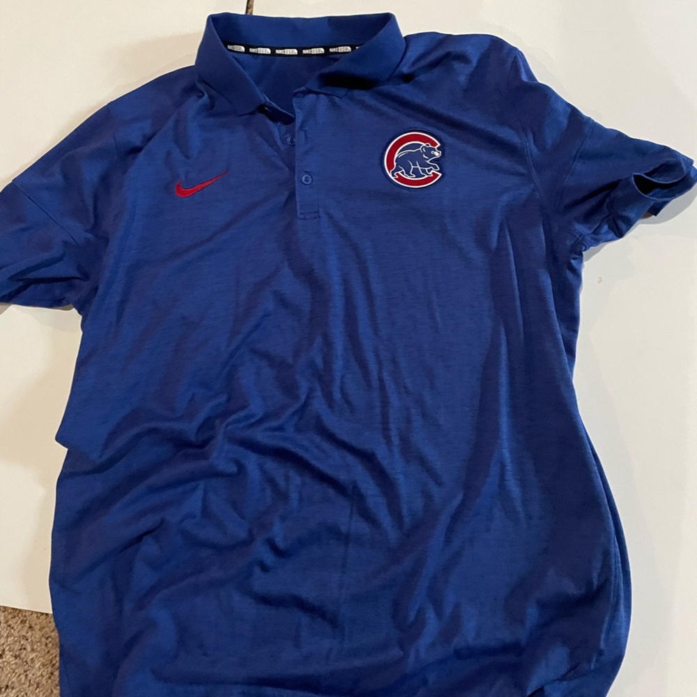 Nike Royal Blue Polo Shirt with Red Logo size XL
